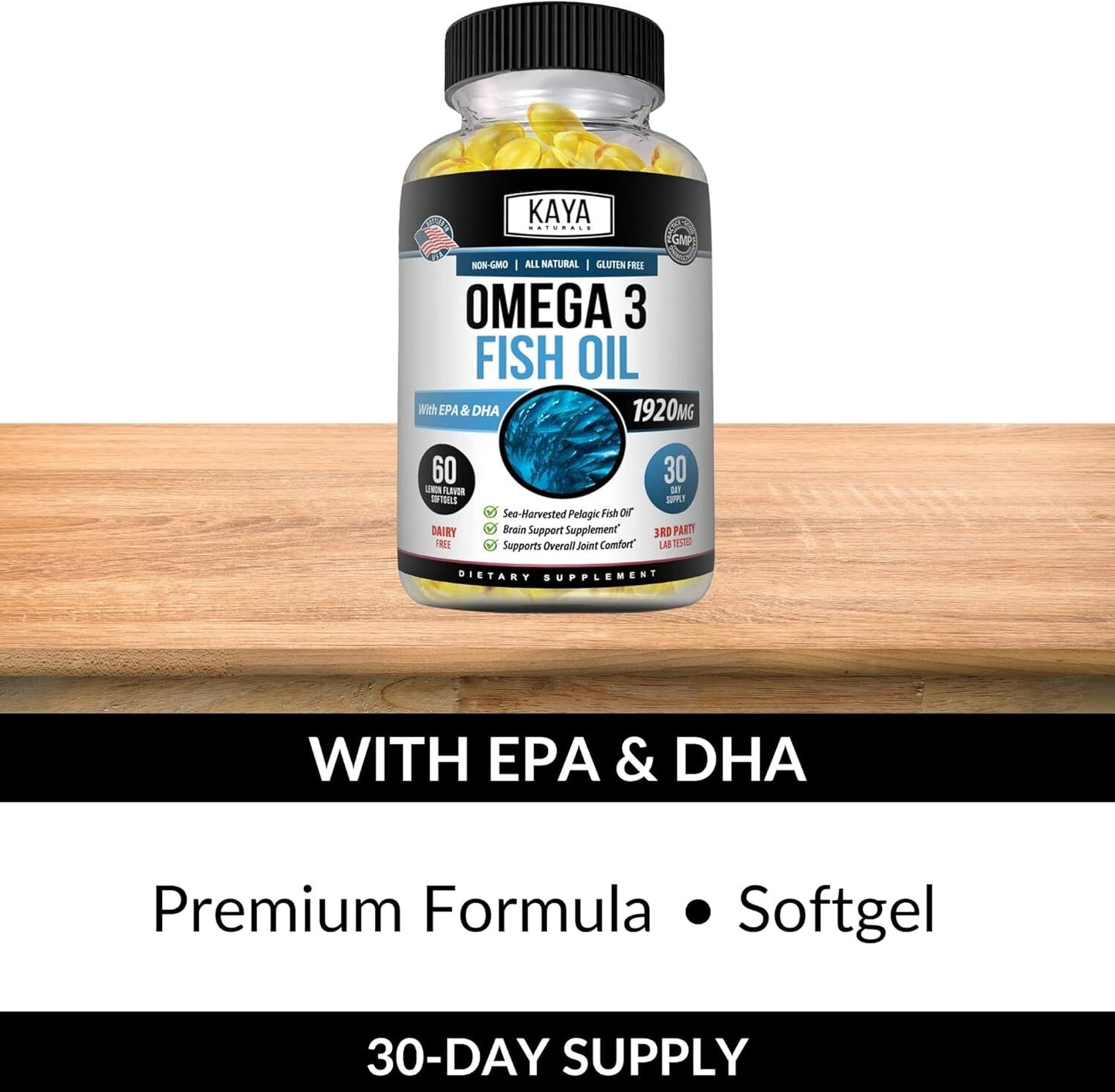 Ultra Pure Omega 3 - No Fishy Taste - 30 Capsules - SBody Kings