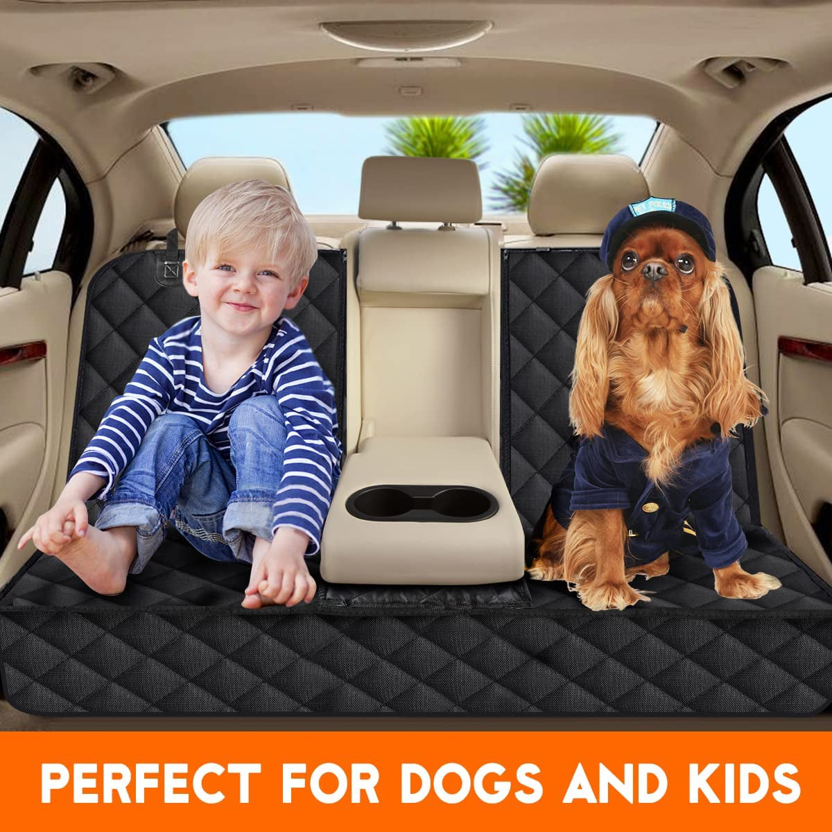 Waterproof Dog Car Seat Cover – Non-Slip Pet Back Seat Protector for Cars, Trucks & SUVs