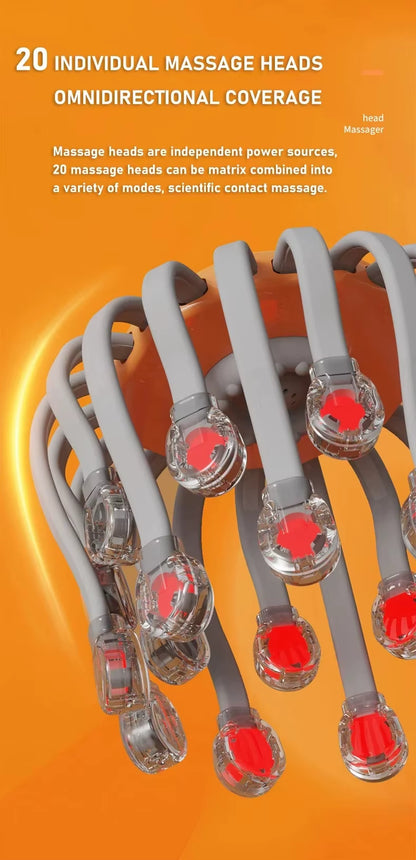 20-Head Scalp Massager with Red Light – Stress Relief Octopus Vibrator - SBody Kings