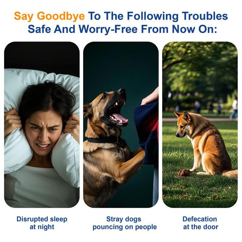 Professional Dog Bark Deterrent Device – Sonic Anti-Bark Trainer with LED Flashlight | Rechargeable & Portable