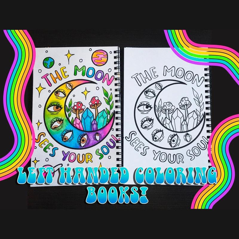 Left-Handed Mini Coloring Books – Easy-Flip Art Pads for Lefty Kids & Adults